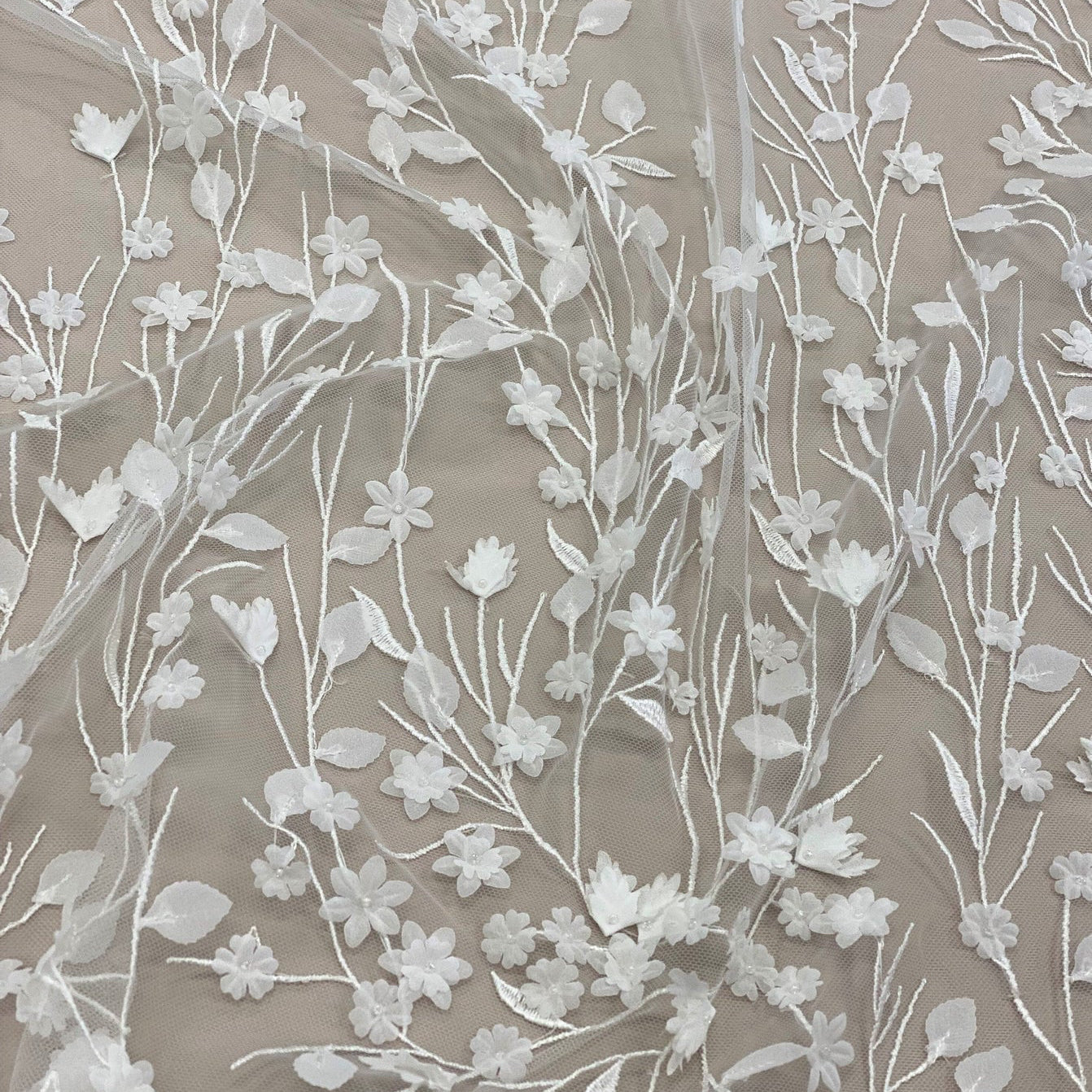 IVORY EMBELLISHED TULLE