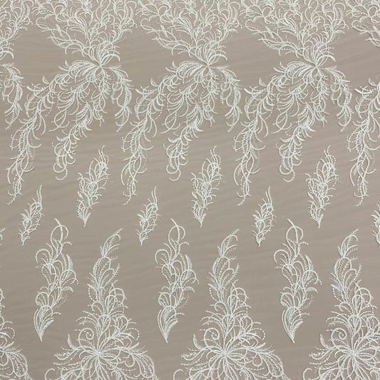 IVORY EMBROIDERED TULLE