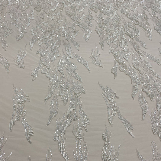 IVORY BEADED TULLE