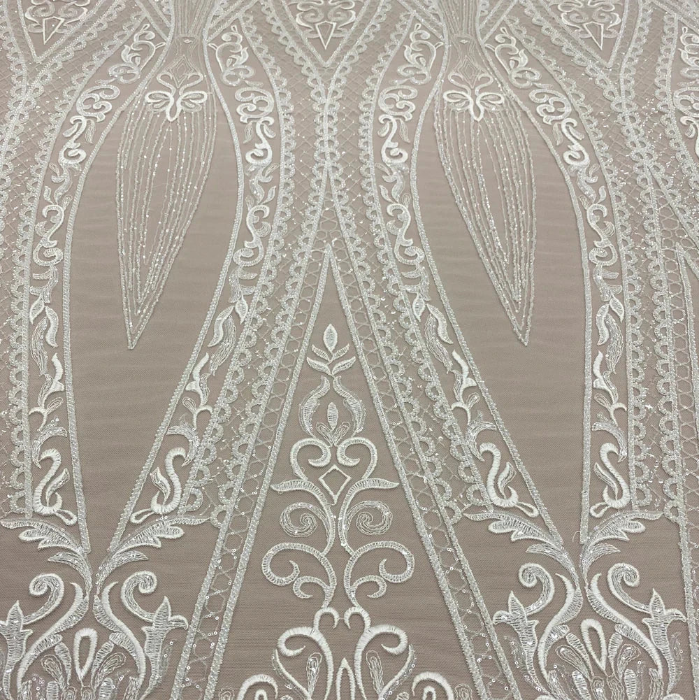 IVORY EMBROIDERED TULLE