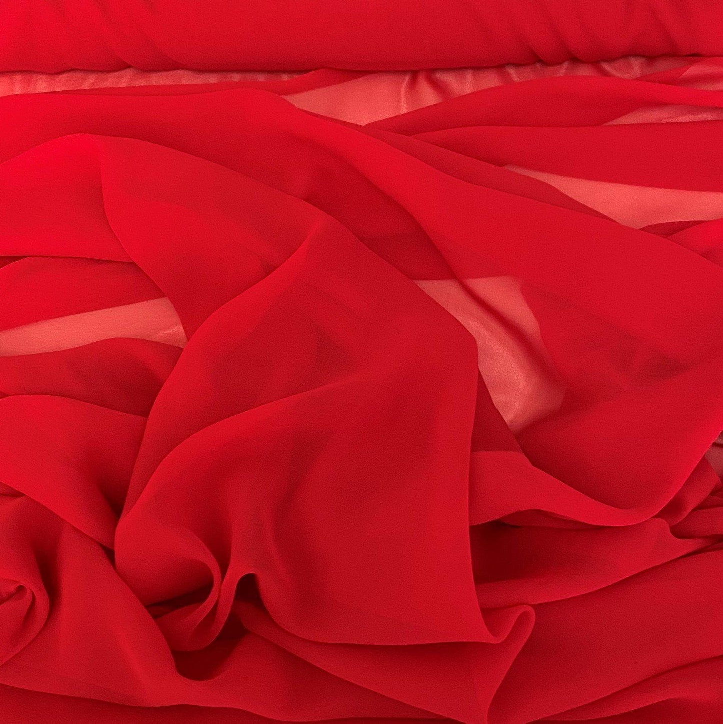 DEEP RED SILK GEORGETTE