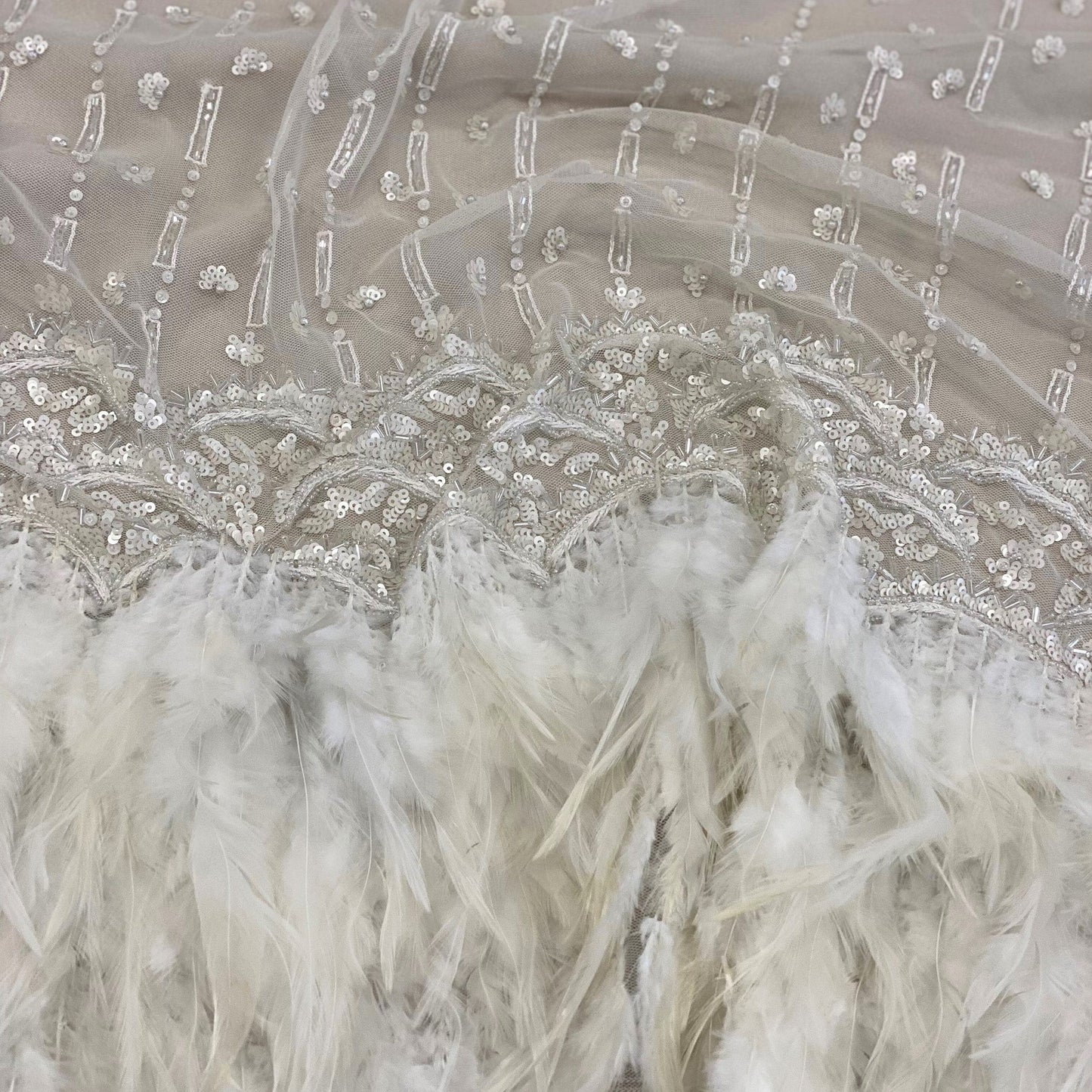 IVORY FEATHER TULLE