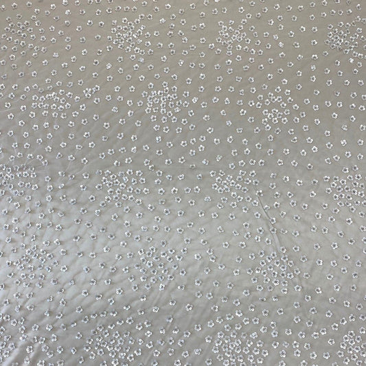 IVORY FLORAL SEQUIN TULLE