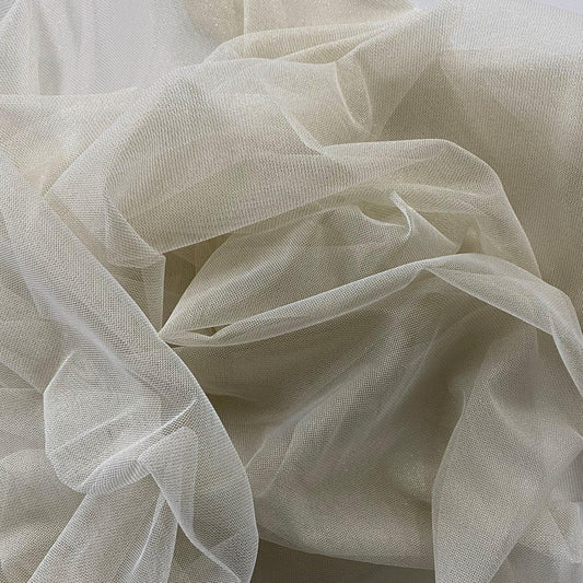 IVORY GOLD LUREX TULLE