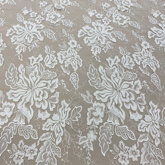 IVORY EMBELLISHED TULLE