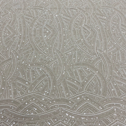 IVORY EMBELLISHED TULLE