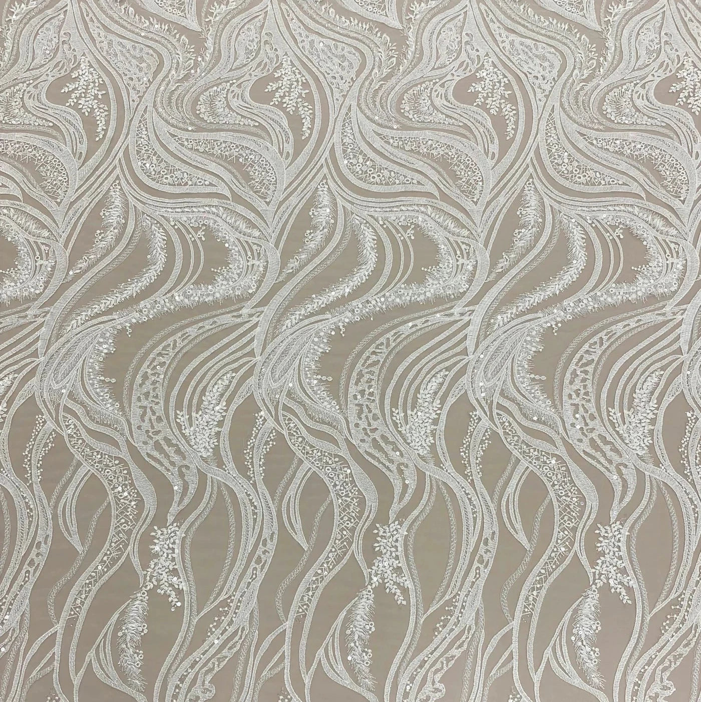 IVORY EMBROIDERED TULLE