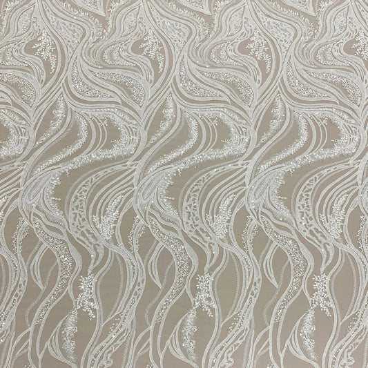 IVORY EMBROIDERED TULLE
