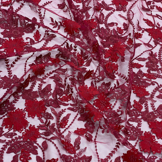 3D EMBELLISHED FLORAL TULLE