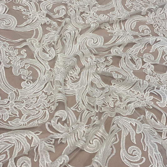 IVORY EMBROIDRED TULLE