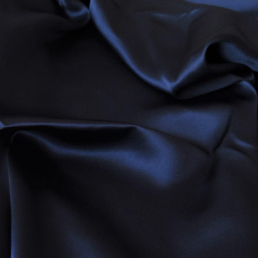 NAVY SANDWASH SATIN SILK