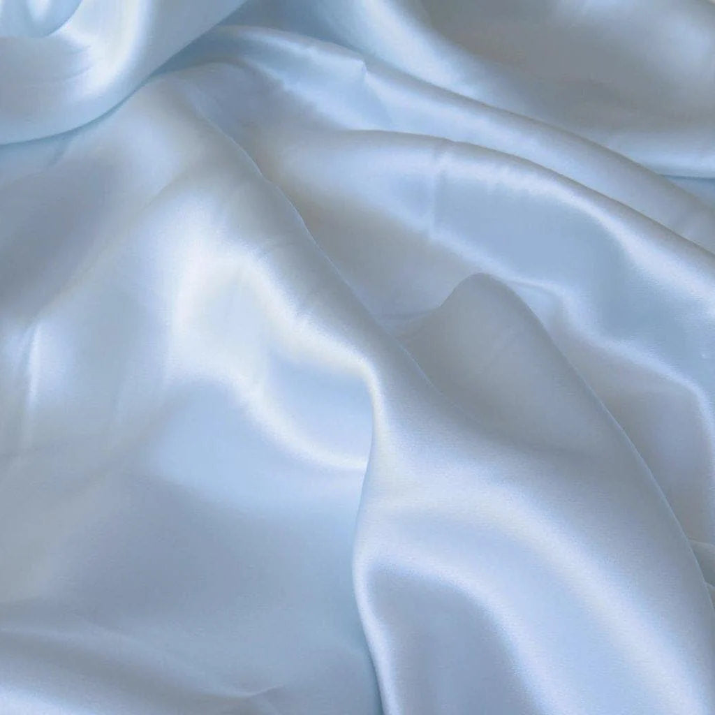 PALE BLUE SANDWASH SATIN SILK