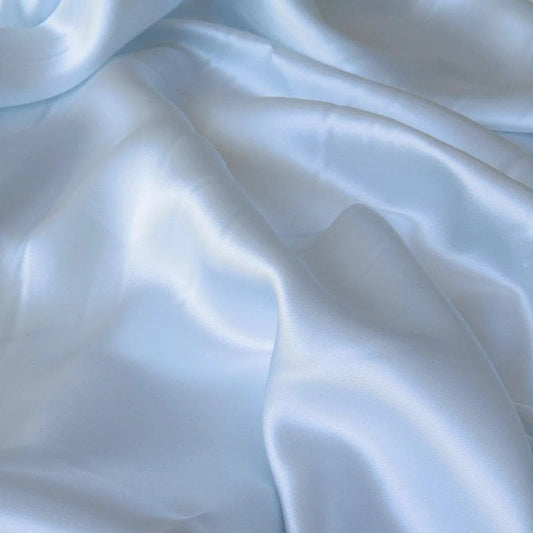 PALE BLUE SANDWASH SATIN SILK
