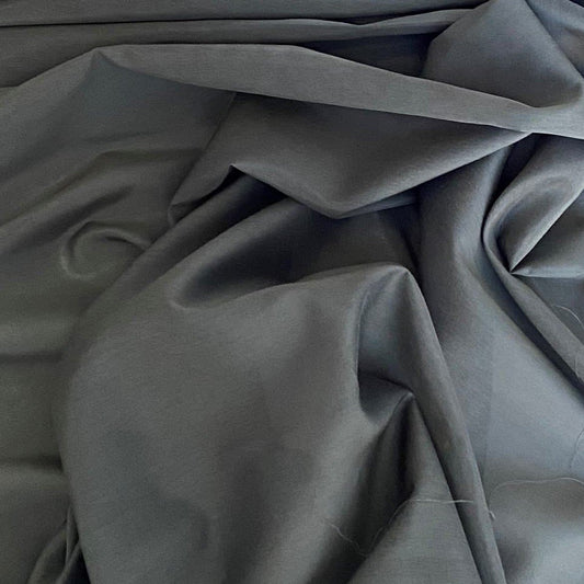 KHAKI SILK COTTON VOILE