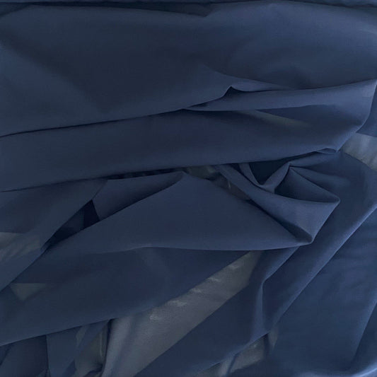 NAVY STRETCH SILK GEORGETTE