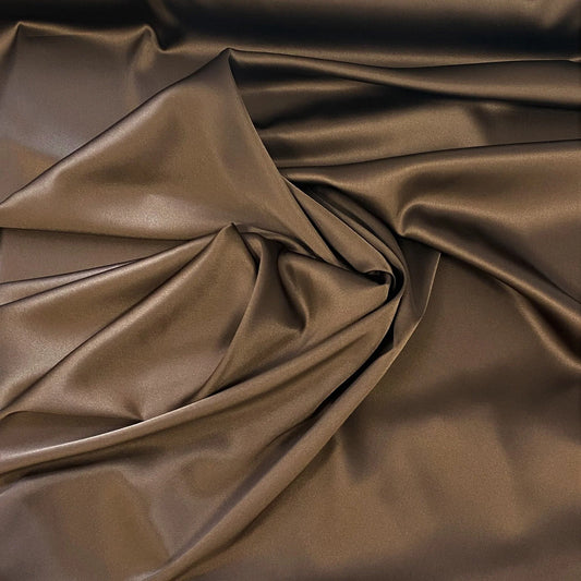 CHOCOLATE STRETCH SILK SATIN