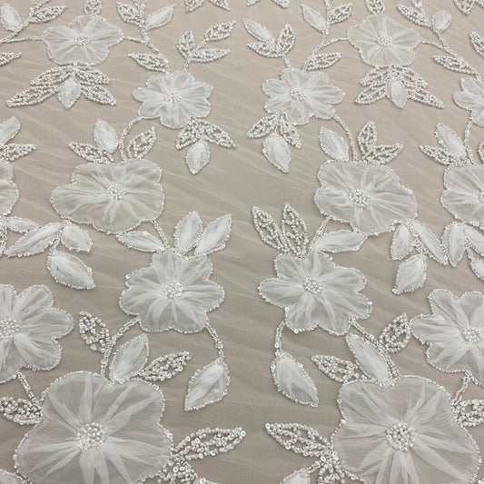 IVORY EMBELLISHED TULLE