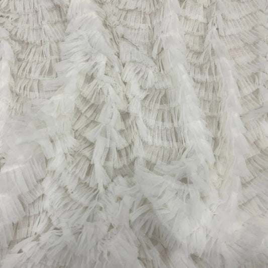 IVORY RUFFLED TULLE