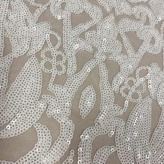 LIGHT IVORY SEQUINNED TULLE