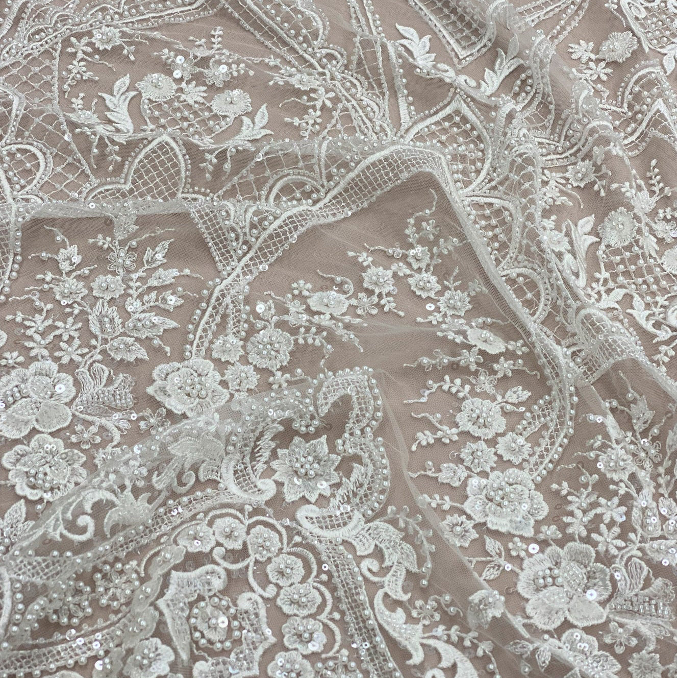IVORY EMBELLISHED TULLE