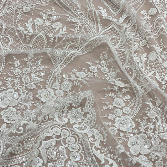 IVORY EMBELLISHED TULLE